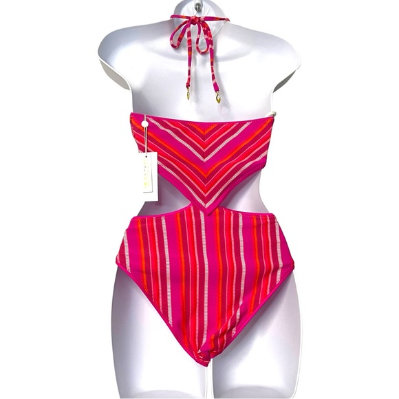 ☀️☀️☀️ Trina Turk Women’s MARAI Ring Halter Cutout Monokini - Picture 7 of 10